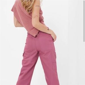 Gap High Rise '90s Loose Carpenter Pants Damson Pink